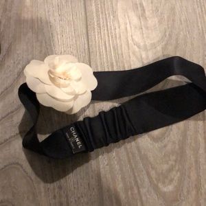 Very rare vintage Chanel camellia silk headband